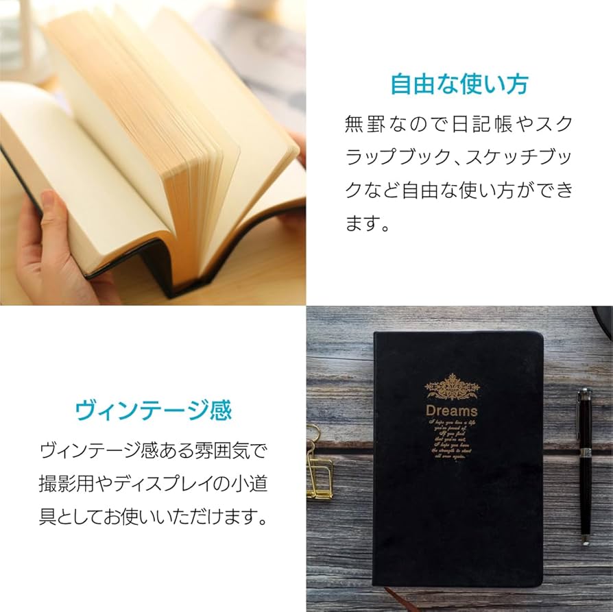 Amazon.co.jp: ENN LLC アンティークノート洋書風 重厚感 天金